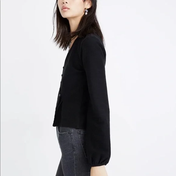 Madewell Texture & Thread Button Wrap Top- Burnt Orange - Picture 11 of 11